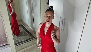 bet you cant resist watching this skinny milf strip and tease in heels