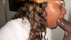 Ebony BBW Gulps Stranger's Massive BBC At Gloryhole!