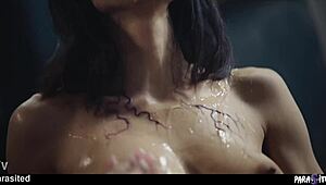 Cleaning ladies turn into sex demons licking wet pussies squirting in extreme slimy lesbian orgy