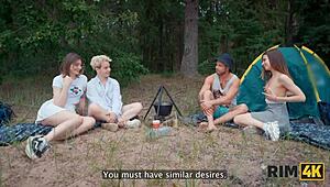 Russian Couple's Outdoor Rimming Lesson Turns into Anal Pounding