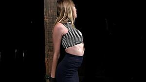 Bound Blonde Slave Gags On Deepthroat Vibrator While Whipped And Choked Hard