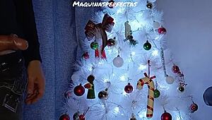 christmas cumshot hits my open ass hard 💦🎄🍑