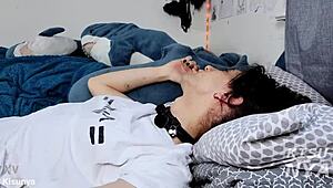 Day 7 heat has me fingering ass spooning with sloppy anal plug and missionary