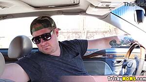 Tattooed Milf Hitchhiker Takes Rough Pounding from Horny Driver