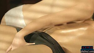 voyeur boyfriend spies girlfriend's bent over milf ass massage