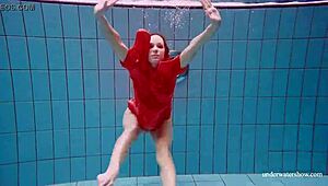 sexy czech teen avenna swims nude pool tight pussy flashes ass underwater