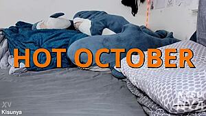 Day 7 heat has me fingering ass spooning with sloppy anal plug and missionary