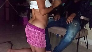 GARGANTA PROFUNDA to pay rent she gags on his thick cock