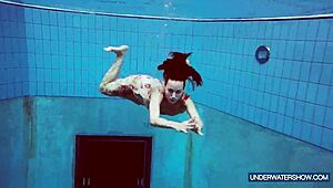 martina croatian redhead bikini babe showers poolside nudist style