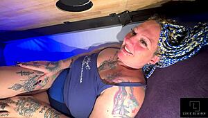 mature milf with huge tits and big ass milks monster black cock at table