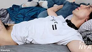 Day 7 heat has me fingering ass spooning with sloppy anal plug and missionary