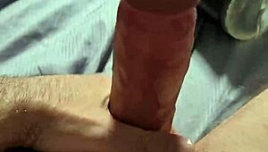 hot tattooed guy strokes monster cock hard while dirty talking to massive cumshot finish