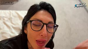 a neighbor housewife milf asks for pov help but ends up deepthroating riding cowgirl doggystyle facial cum on tits slutty