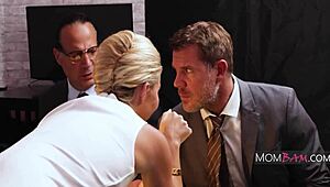 Powerful Petite Blonde Milf Nympho Fucks Two Cops Hard in Interrogation