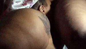 SEXY BBW LESBIAN gives SLOPPY PUSSY LICK in bathroom