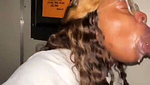 Ebony BBW Gulps Stranger's Massive BBC At Gloryhole!