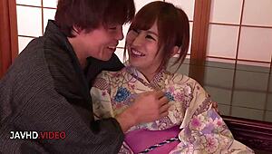 Whoa this JAV milf's sensual titty fuck leads to hardcore creampie in amazing Japanese action 😍💦