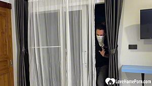 Bound Feet Tease in Stockings Like Christmas Gift Unwrapped