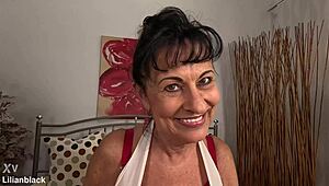 oh man my saggy tits all oiled up fingering to huge orgasm squirtin everywhere