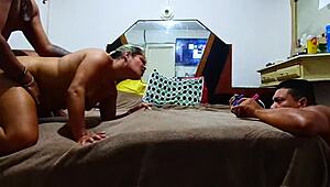 hidden cam grabs cuck hubby filming wife squirting on huge black dick