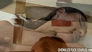 Couple Explores Tranny Fetish with Shemale Anal and Cock Worship Together