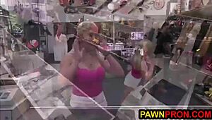 Adorable Blonde Stripper Gets Ripped Fucked By Blackmailed Shop Group