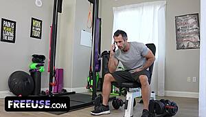 alex coal fembot massages muscular stud then submits to freeuse creampie pounding!!