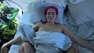 Grandfather's homemade archive of young wife bent over doggystyle moaning on bed