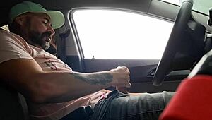 Hey redhead walking the street, wanna see my cock out the car window for directions?