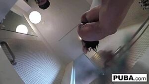 christiana's shower glitters lead to her teasing every wet curve slowly