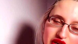 perfect red lip gloss lips tease glasses findom goaldigger joi cash slavery