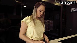 Blue Angel and Romy Indy Share Sensual Interracial Lesbian Kisses in Morning Shower