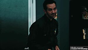 Creepy janitor licks hairy teen pussy then fucks her hard 😈 old young taboo deepthroat action