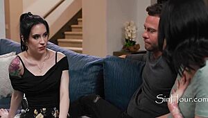 pregnant wife watches hubby fuck girl in socks