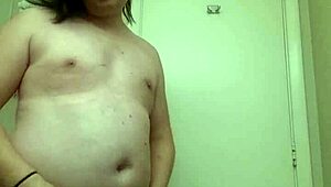 Tranny in panties rips clothes teasing crossdressing striptease shemale ass and cock reveal