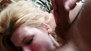 i love kneeling for this milf's deepthroat blowjob and facial cumshot