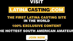 Eighteen year old redhead latina's big booty bounces on huge cock at music video casting