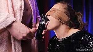 stepbrother tricked me into sloppy deepthroat with taste game now im sucking daddy's huge cock angry but wet 