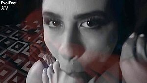 Svetlanna's white toenails lure ravena into barefoot lesbian foot worship and domination