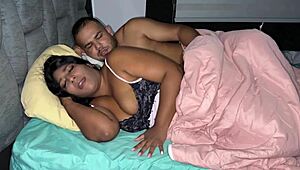 Stepdad sneaks into bed to fuck and cum in tight pussy!