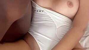 Hubby calls bbc stud to bareback hot asian wife while he watches.