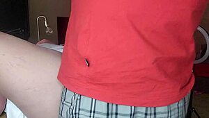 Watch my foster stepmom beg for my load deep in her shaved pussy