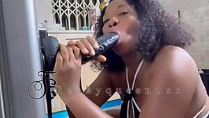 hot milf camgirl, wanna see her fuck 14-inch dildo on fridge?