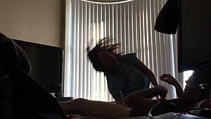 young asian girlfriend's big natural tits bounce wildly in riding orgasm compilation