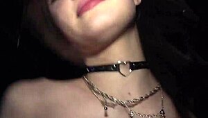 Cute teen Taya Tutsi strips nude dancing publicly with friend at disco