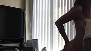 young asian girlfriend's big natural tits bounce wildly in riding orgasm compilation