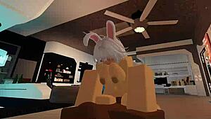 Shy Bunny Takes Monster BBC In Roblox Fuck