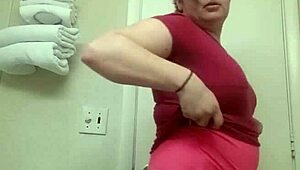 Tranny in panties rips clothes teasing crossdressing striptease shemale ass and cock reveal