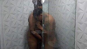 Dude that hot shower with my beautiful stepsister got so steamy and slippery fast