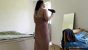 busty marlyn chenel skips her date grabs dildo n rides it hard hairy pussy fingering cowgirl orgasm moanfest